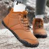 Plush Warm Hiking Shoes Unisex Winter Outdoor Sneakers Anti-slip Climbing Trekking Sports Shoes Cotton Shoes Ankle Boots Wear-resistant