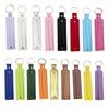1pc PU Leather Key Ring With 8mm Wide Small Belt Can Through 8mm Slide Charms Letters DIY Key Holder