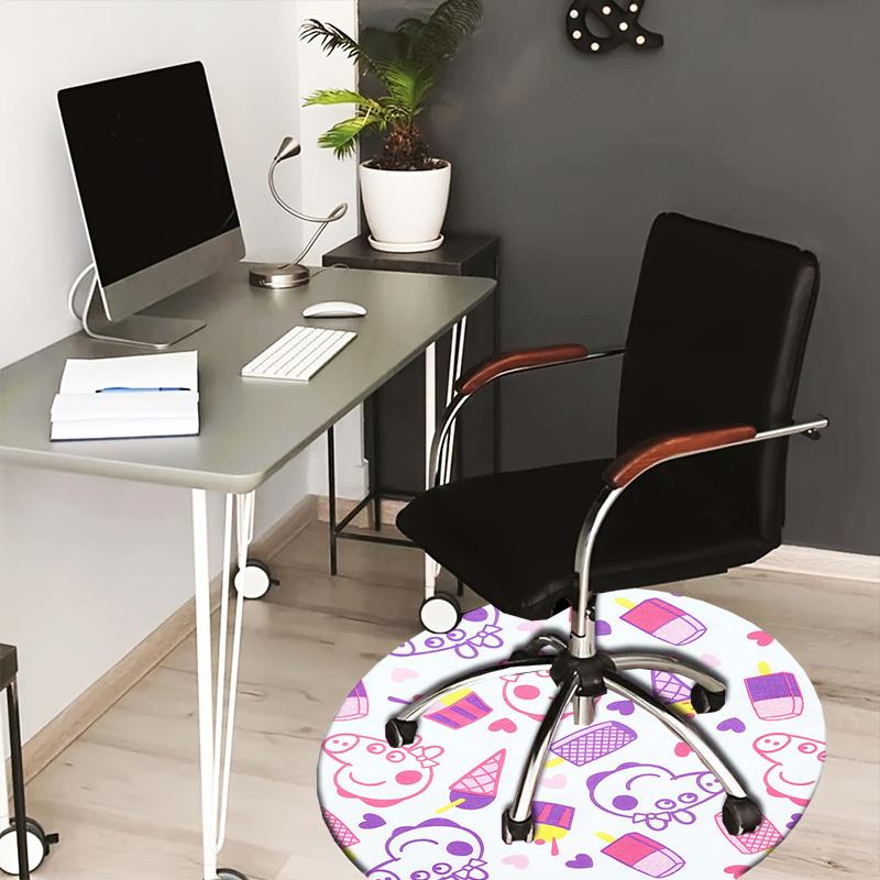 1pc Peppa Pig Party Supplies Round carpet, Made of Polyester,Perfect for Decorating Office Chairs, Living Rooms,fplt143