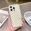 Силиконовый Матовый Конфетный Цвет 2 в 1 Чехол для Телефона для iPhone 17 Air 16e 16 15 14 13 Plus 12 11 Pro X XR Max Черный Мелкая Точка Модный