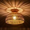 Japanese-style Hemp Rope Ceiling Chandelier E27 Hand-woven Rattan Ceiling Lamp Living Room Bedroom Home Decor Pendant Light
