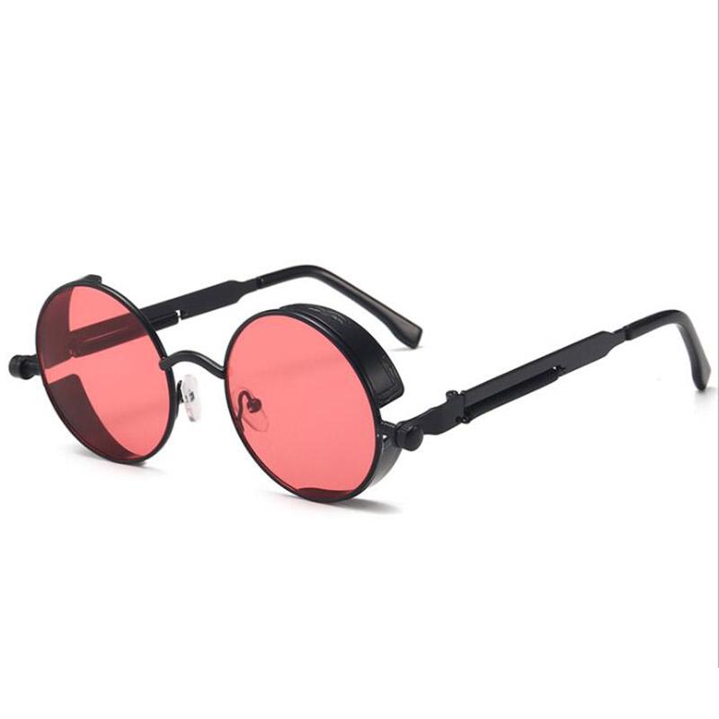Trendy Unisex Polarized Steampunk Metal Vintage Sunglasses Fashion Thick Border Round Frame Eyeglasses UV400