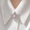 Women Brooch, Snowflakes LOVE Bouquets Compact Versatile Pin, Lapel Collar Badge with Imitation Pearl Cubic Zirconia Inlay