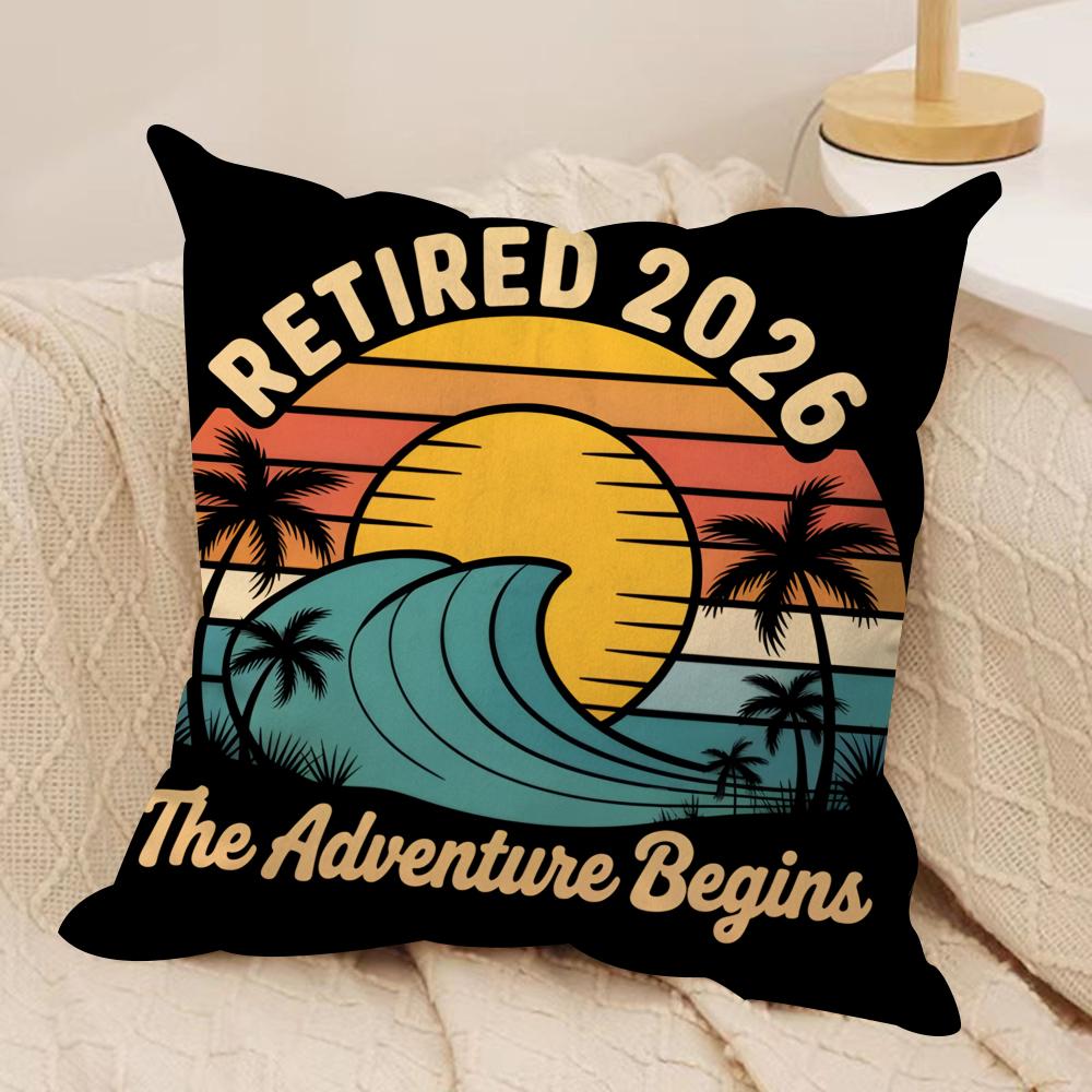 Retired Gift Cushion Cover Short Plush Double-Sided Print Square Throw Pillow Covers Sofa Home Cushion Decor