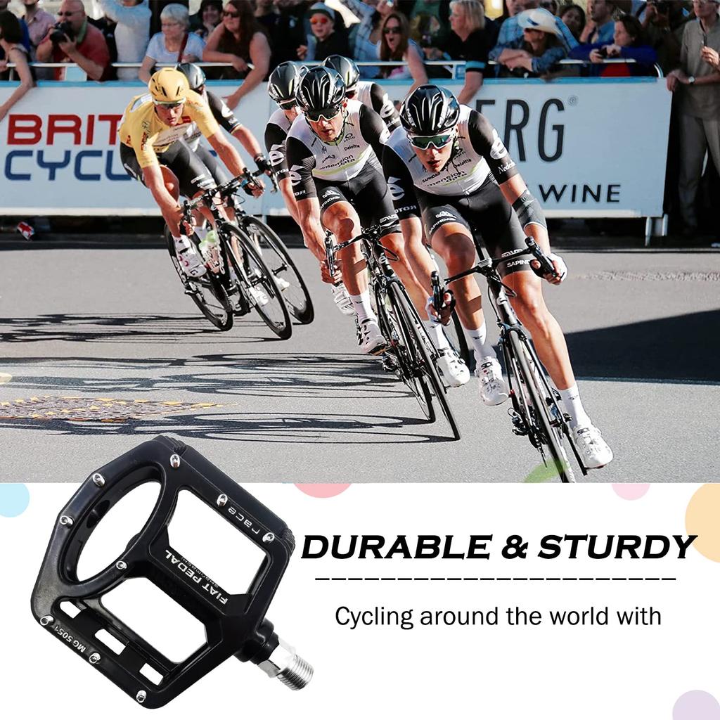 UPANBIKE Ось велосипеда Высокая Большая Плоская Магниевый сплав для горных велосипедов и дорожных велосипедов Педали, 9/16" Подшипник, Прочность, Нескользящие, Платформа,