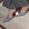 Pointed Thin Heels Denim High Heels Summer Niche Temperament New One-word Buckle with Bag Head Fashion Women's Sandals