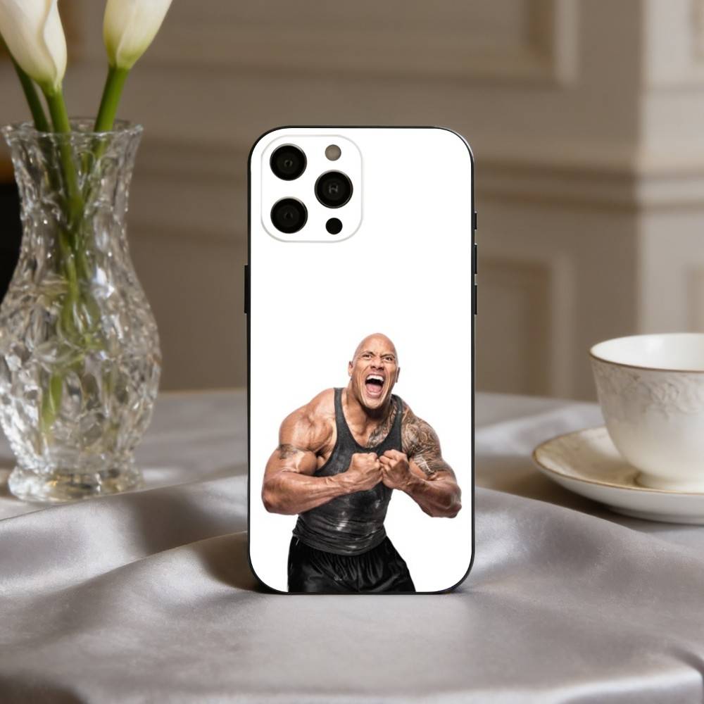 D-Dwayne Мощный J-Johnson Чехол для телефона для iPhone 17pro,16,15,14,13,12,11 Plus,Pro Max,XS,Мягкий силиконовый черный чехол