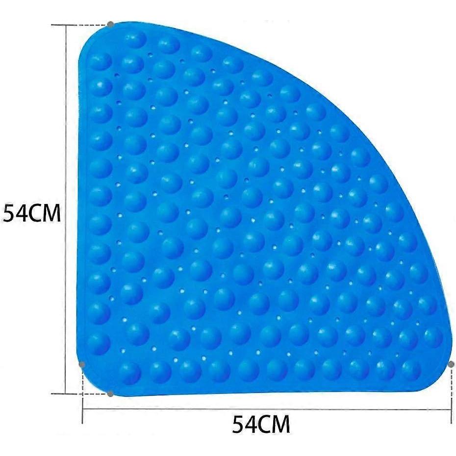 Triangle Non-Slip Shower Mat, Blue