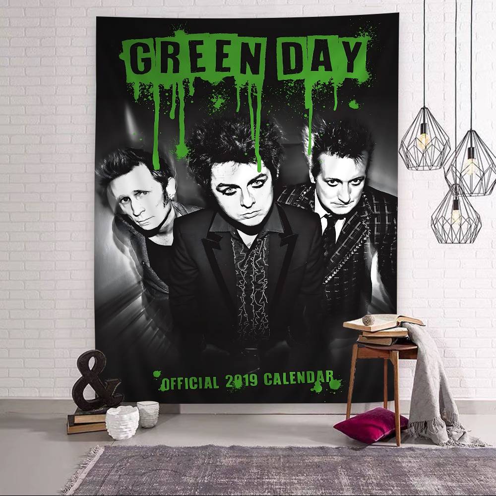 Стена с принтом рок-группы GGreen Day, Большой настенный гобелен, Арт, Научная фантастика, Комната, Домашний декор, Декор, Покрывало
