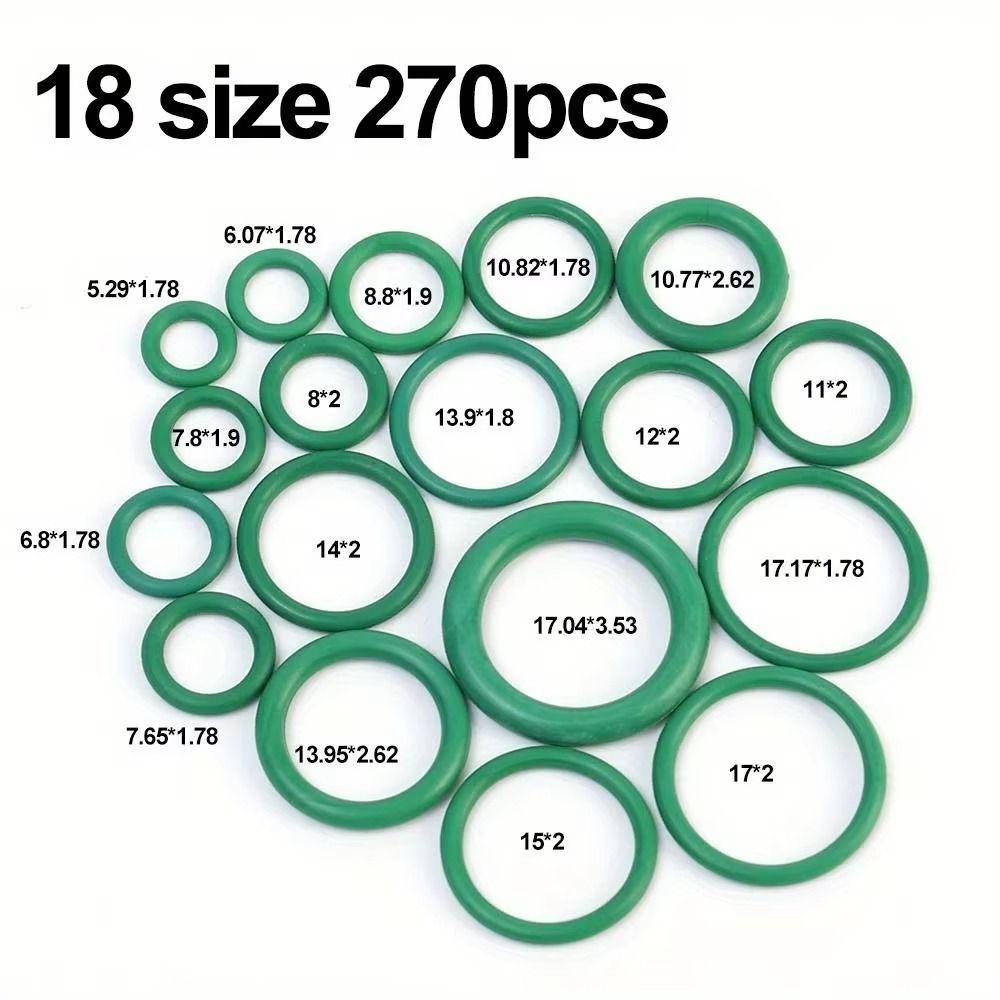 270Pcs Heat-resistant O-Ring Seals Assortment Kit Refrigerant System
