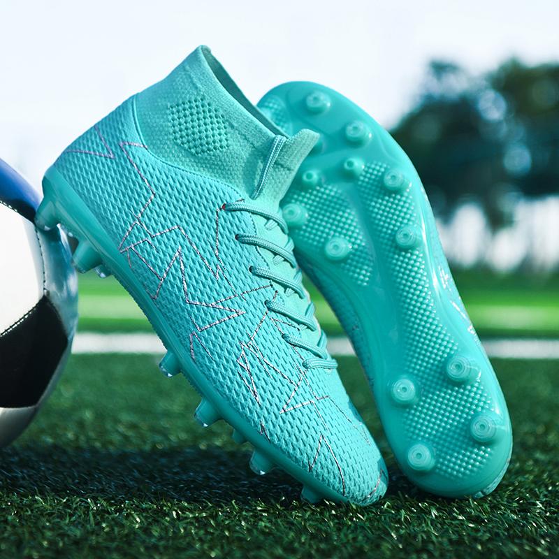 Football Shoes 35-47 Unisex High-top Football Boots Long Nail Artificial Lawn Training Large Size Kid's Football Shoes
