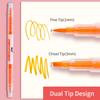 6 Colors Highlighter Pens Dual Tips Broad Chisel and Fine Tip Highlighter Markers Pen for Adults Students Children