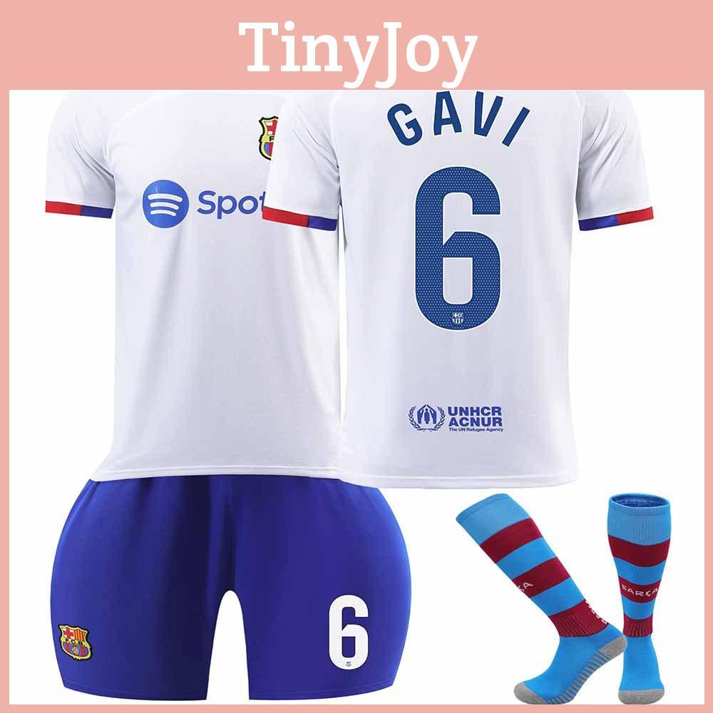 2324 Гостевая футболка Барселоны Месси 8 Педро 9 Левандовски 30 Детская футбольная футболка