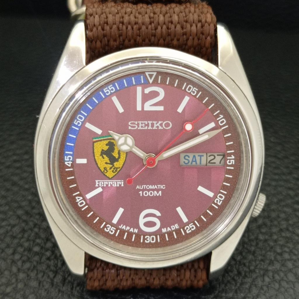 ВИНТАЖНЫЕ МУЖСКИЕ АВТОМАТИЧЕСКИЕ ЧАСЫ SEIKO 7009A ЯПОНИЯ С ЦИФЕРБЛАТОМ FERRARI a700546-5 R203-a700546