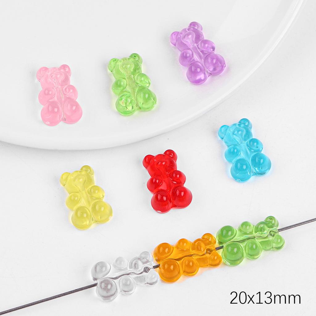 10-20Pcs Acrylic Bear Beads For DIY Necklace Bracelet Earrings Jewelry Making Craft Accessories