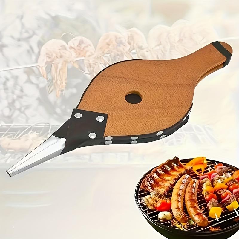 Fire Bellows Wooden Manual Air Blower Portable Tool for BBQ Fireplace Camping