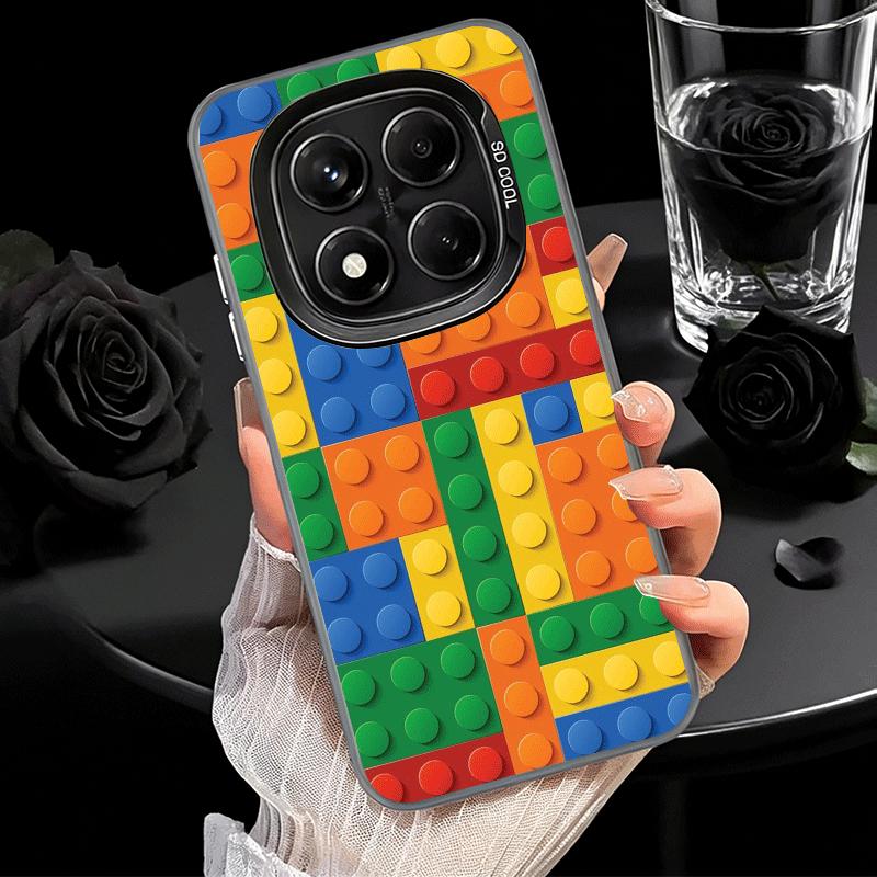 Fashion Building Blocks Pattern Shockproof Phone Case for Xiaomi Redmi Note 15 14 13 12 Pro Plus 11 11S 11T 5G Cover Anti Fall F