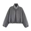 Womens Casual Soft Pilot Jacket Fashion Loose Stand Collar Zip Coat