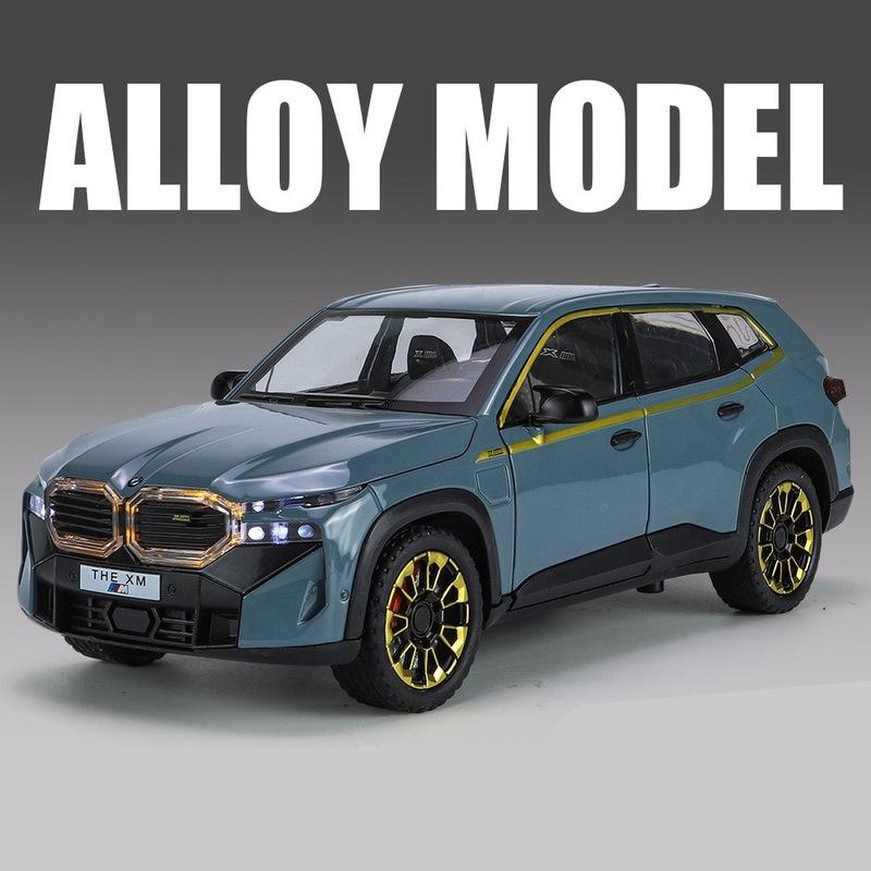 1:24 BMW XM SUV Alloy Sports Car Model Die-cast Metal Car Vehicle Model Simulation Sound and Light Pull Back Collection Children's Toys Boys Gift