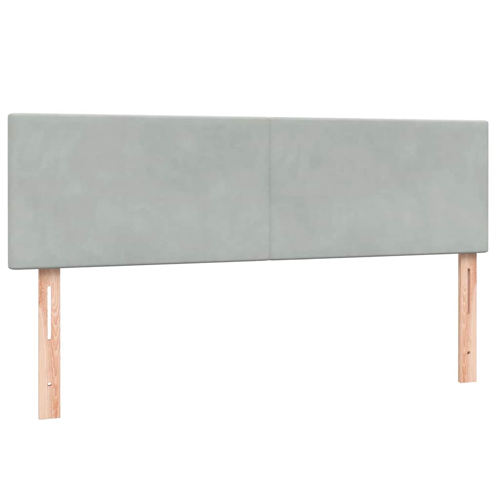 Box Spring Bed with Mattress Light Grey 160x210 cm Velvet