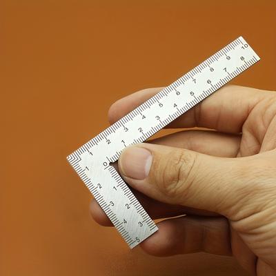Миниатюрная угловая линейка из нержавеющей стали, L-образная, двусторонняя, высокоточная, многофункциональная, утолщенная, для измерения углов, подходит для отделки искусственной кожей.