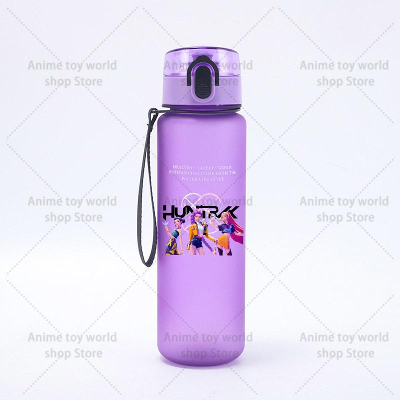 KPop Demons Hunters Large Capacity Sports Water Bottle Motivational Leak Proof Portable Reusable Cups Outdoor Travel Gym Jugs