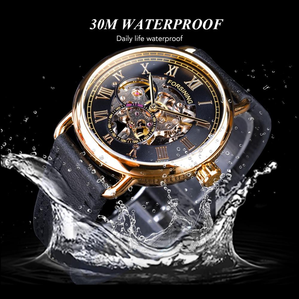 Новые мужские часы Forsinging, повседневные полые мужские автоматические механические часы с римским циферблатом, полуавтоматические светящиеся водонепроницаемые