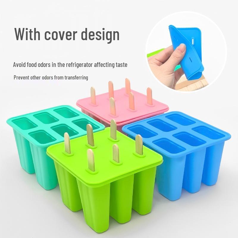 6-Cavity Popsicle Mold for Homemade Ice Cream, Kids' Cheese Sticks, and Ice Pops - Food Grade