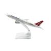 Модель самолета B777 Turkish Airways в масштабе 1/400, 16 см, литая из сплава, с подставкой, для коллекции