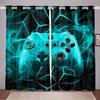 Game Controller Blackout Drape Modern Boys Teens Black High Shading Curtain for Kids Bedroom Living Room Home Hook Decor New