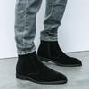Модные новые коричневые замшевые ботинки челси для мужчин, черные короткие ботинки на молнии, деловой размер 38-46, мужские ботинки