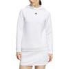 Adidas Однотонный облегающий женский топ с капюшоном с длинными рукавами, белый HY0905