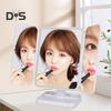 LED Lighted Makeup Mirror 1/2/3X Magnification 3 Colors Adjustable 2-In-1 Folding Smart Cosmetic Mirror Portable Travel Tri-fold Vanity Mirror