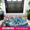 Pokemon Lucario Starry Night Cherry Blossom Print Non-slip Doormat, Soft Absorbent Floor Rug for Home Decor