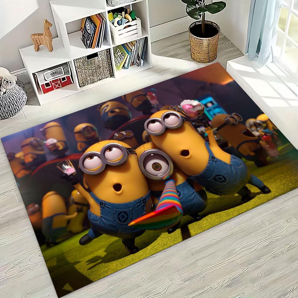 3D Cartoon Minions Despicable Me Rug for Bedroom Living Room Sofa Home Doormat Decor, Large Kids PLAY Non-slip Floor Mat Gift