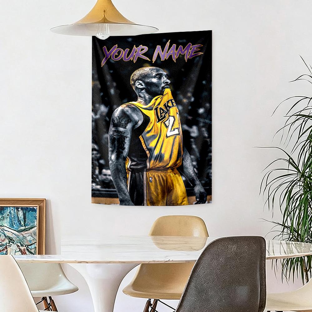 Kobe Custom Your Name Wall Decor Tapestry Art For Pet Memorial Birthdaywedding Party Backdrop Family Gift