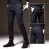 Men's Thick Fleece-Lined Straight-Leg Jeans - Autumn/Winter Fashion Trend