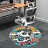 1pc Kitty Skateboard Office Round Area Rug, Under Office Chairs Bedroom Living Room Home Decor, Room Deco, Available in Various Sizes