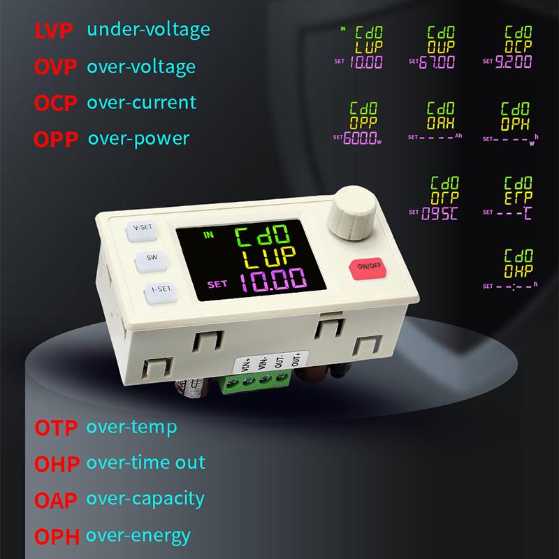 12-72V to 0-65V 9A 585W DC DC Buck Boost Converter CNC Adjustable Regulated CC CV Laboratory Power Supply Solar Charge Module