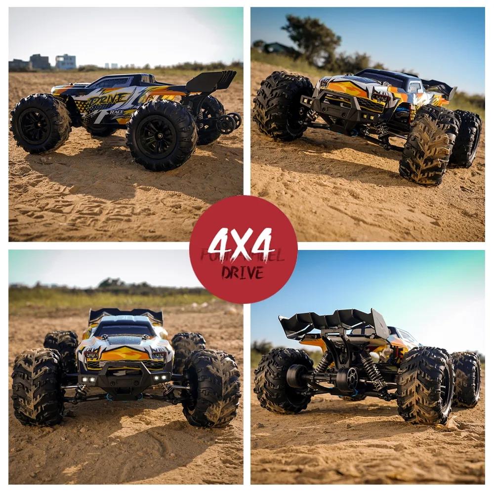 1:16 70 км/ч 4WD Радиоуправляемая машина со светодиодной фарой Автомобили на дистанционном управлении Высокоскоростной Дрифт Монстр-трак для детей против Wltoys 144010 Игрушки