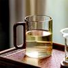 400ml High Borosilicate Glass Coffee Mug With Walnut Wooden Handle Heat-Resistant Tea Mug Breakfast Milk Coffee Cups and Mugs