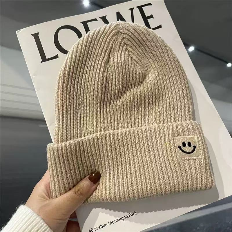 Cartoon Big Mouth Red Eyes Bag Head Hat Autumn and Winter New Embroidered Wool Knitted Hat Cover To Keep Warm