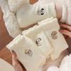 Ladies Autumn Winter Thickened Warm Everything Cute Embroidered Puppy White Lace Mid Socks