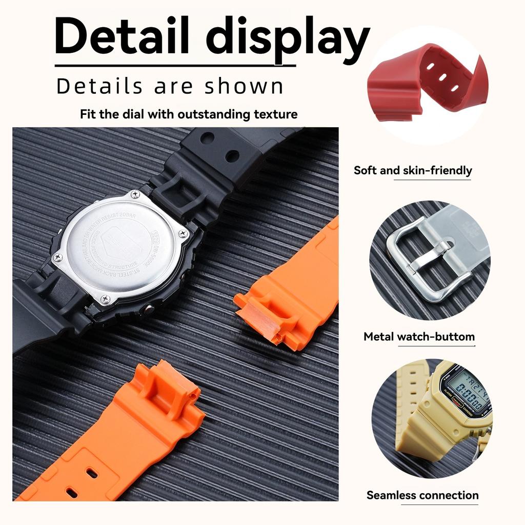 Резиновый ремешок + Защитный корпус-рамка для Casio G-Shock DW-5600/GW-M5610/GW-B5600 | Мужской ремешок для часов | Ударопрочный браслет
