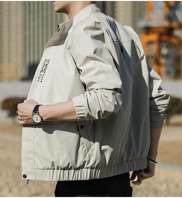 Early Fall Stand-up Collar Jacket Outdoor Casual Trend Men's Jackets Men's Simple Commuting Comfortable Tops