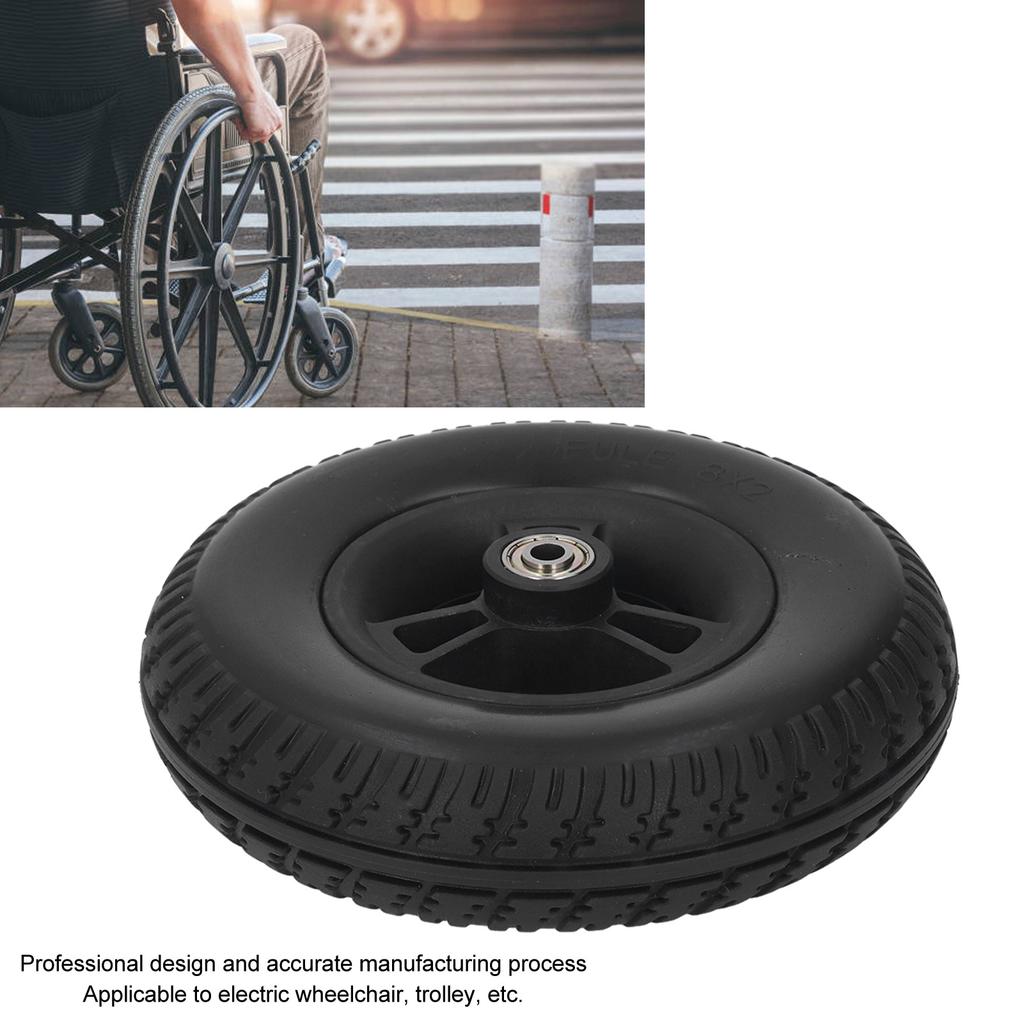 8-дюймовая шина для инвалидной коляски PU противоскользящая взрывозащищенная сильная несущая способность замена колеса