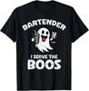 Halloween Bartender Ghost Serve Boos Funny Costume Men Women Unisex T-Shirt