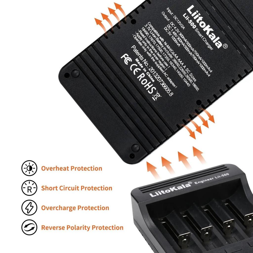 LiitoKala Can detect capacity Lii-500 LCD 3.7V 18650 18350 18500 16340 10440 14500 26650 1.2V AA AAA NiMH lithium battery Charger