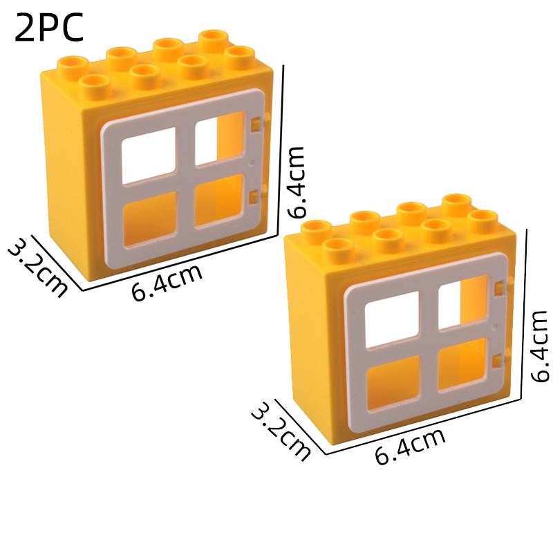 Большие Строительные Блоки Дом Аксессуары Части Крыша Окно Стена Строительство Собирать Кирпичи Образовательные Игрушки Для Детей Подарок