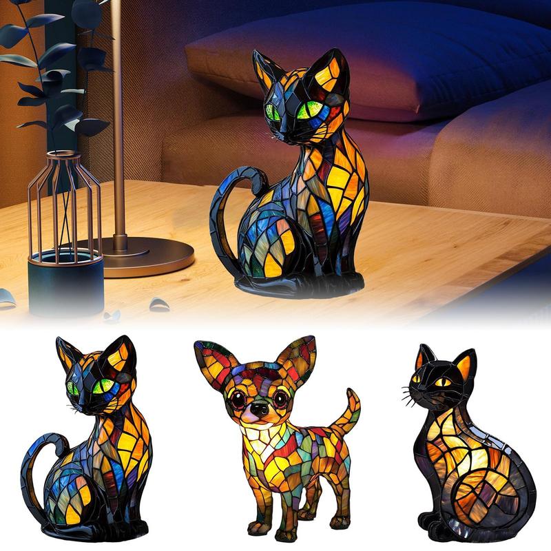 Animal Table Lamp Creative Resin Ambient Light New Art LED Night Light Resin Statue for Wedding Party Shelf Bedroom Home Bed